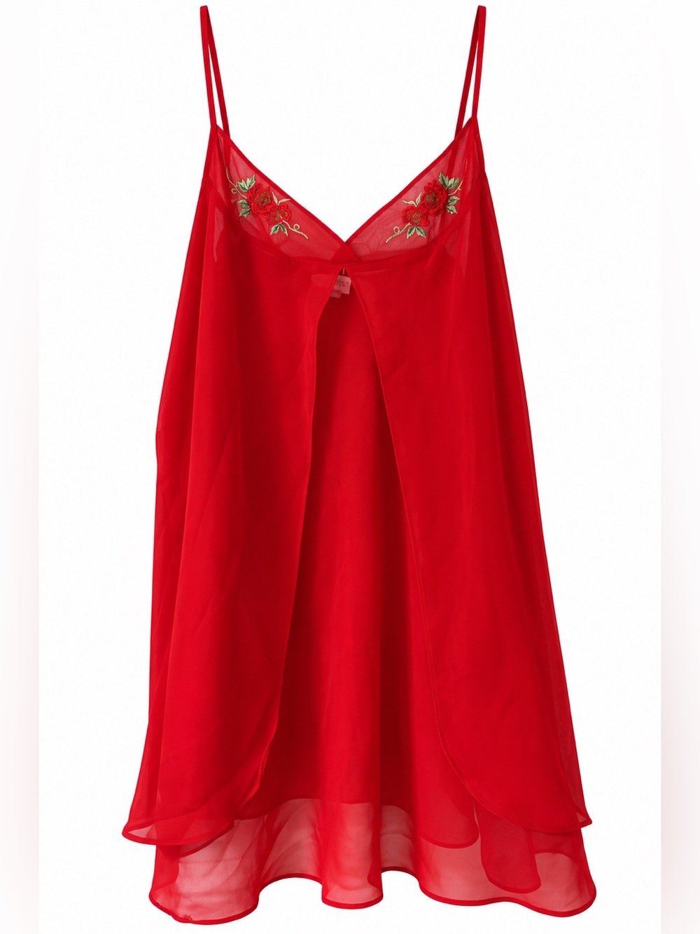 Vintage Delicates sheer red babydoll lingerie chemise in size XL. ❤️